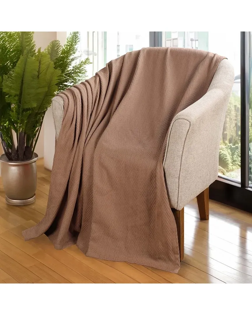 All-Season Chevron Throw Blanket - Taupe, Cotton