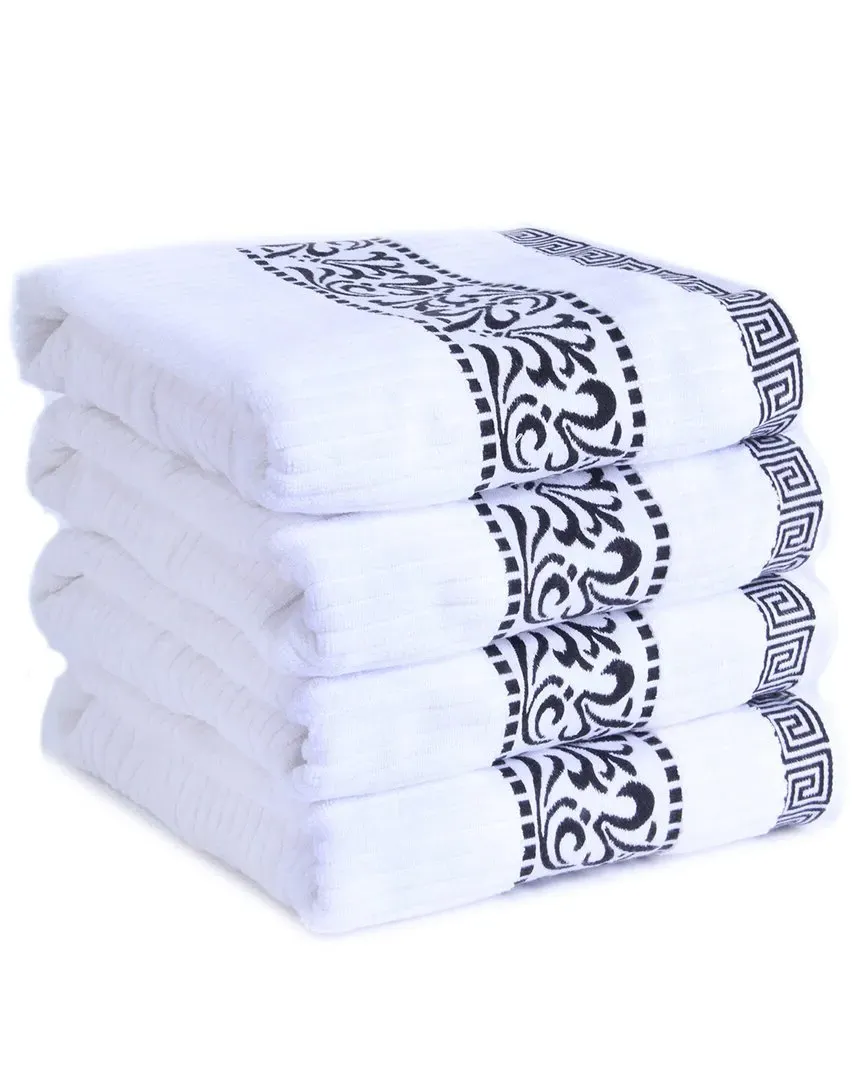 Athens 4-Piece Bath Towel Set - Black, Cotton image