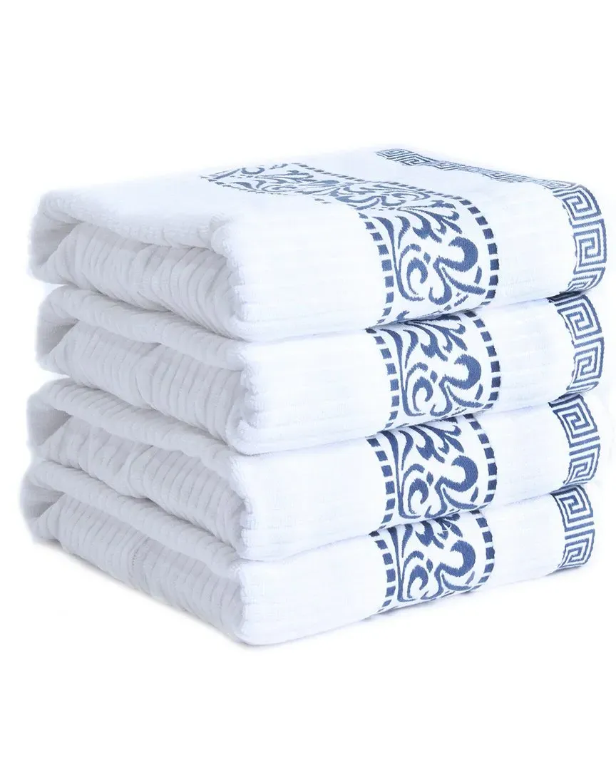 Athens 4-Piece Bath Towel Set - Navy, Cotton