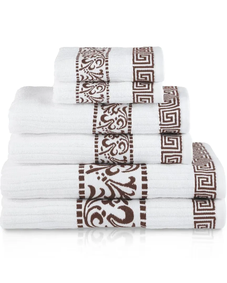 Athens 6-Piece Towel Set - Chocolate, Cotton image