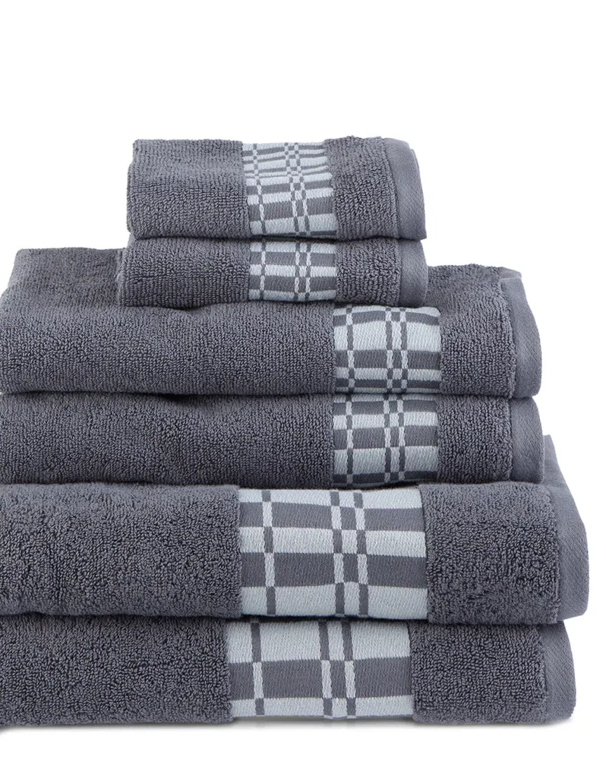Athens 6-Piece Towel Set - Grey, Cotton