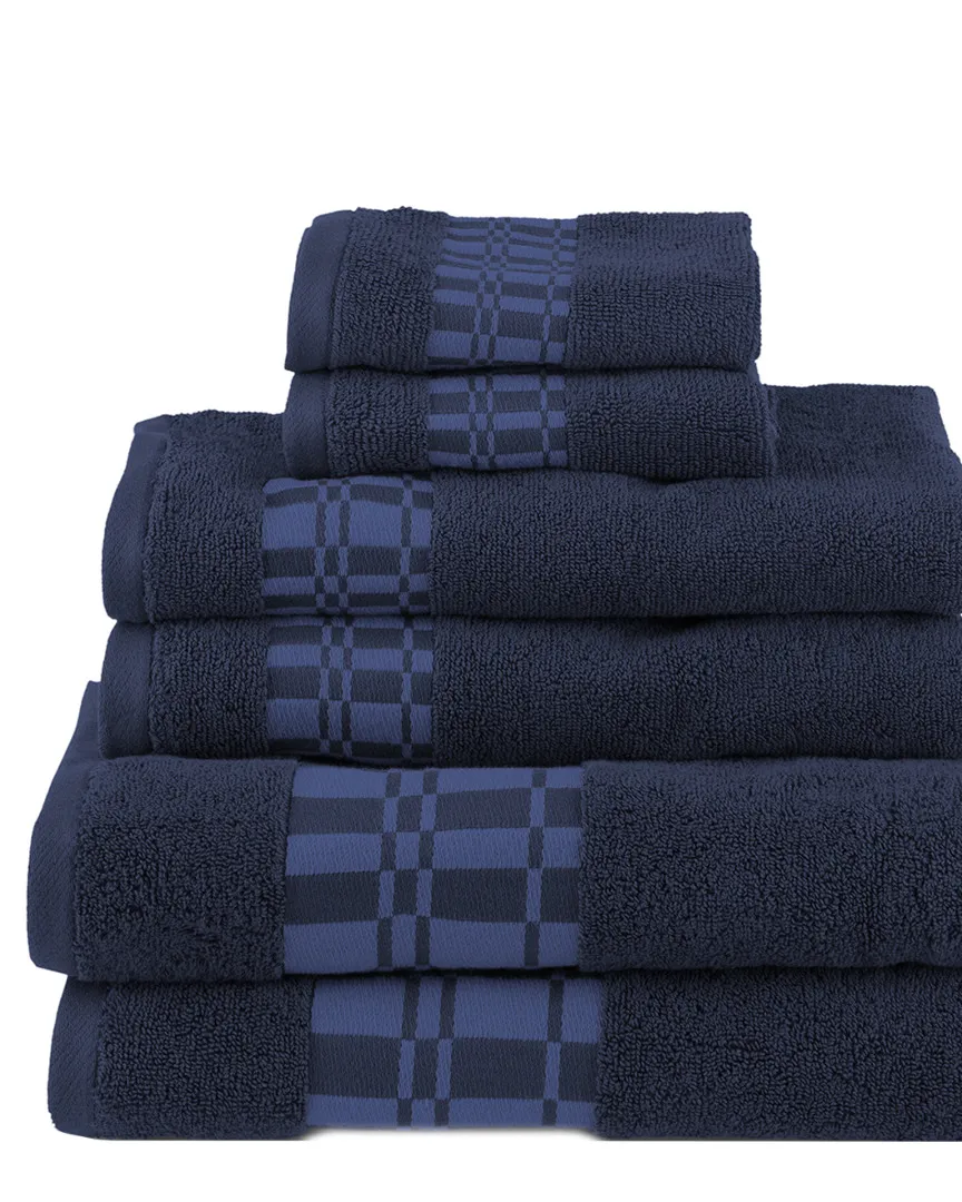 Athens 6-Piece Towel Set - Navy Blue, Cotton