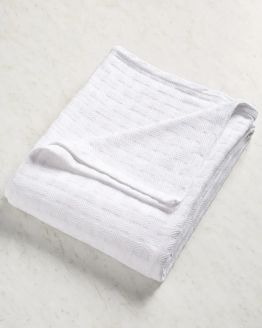 Basketweave All-Season Breathable Blanket - White, Cotton