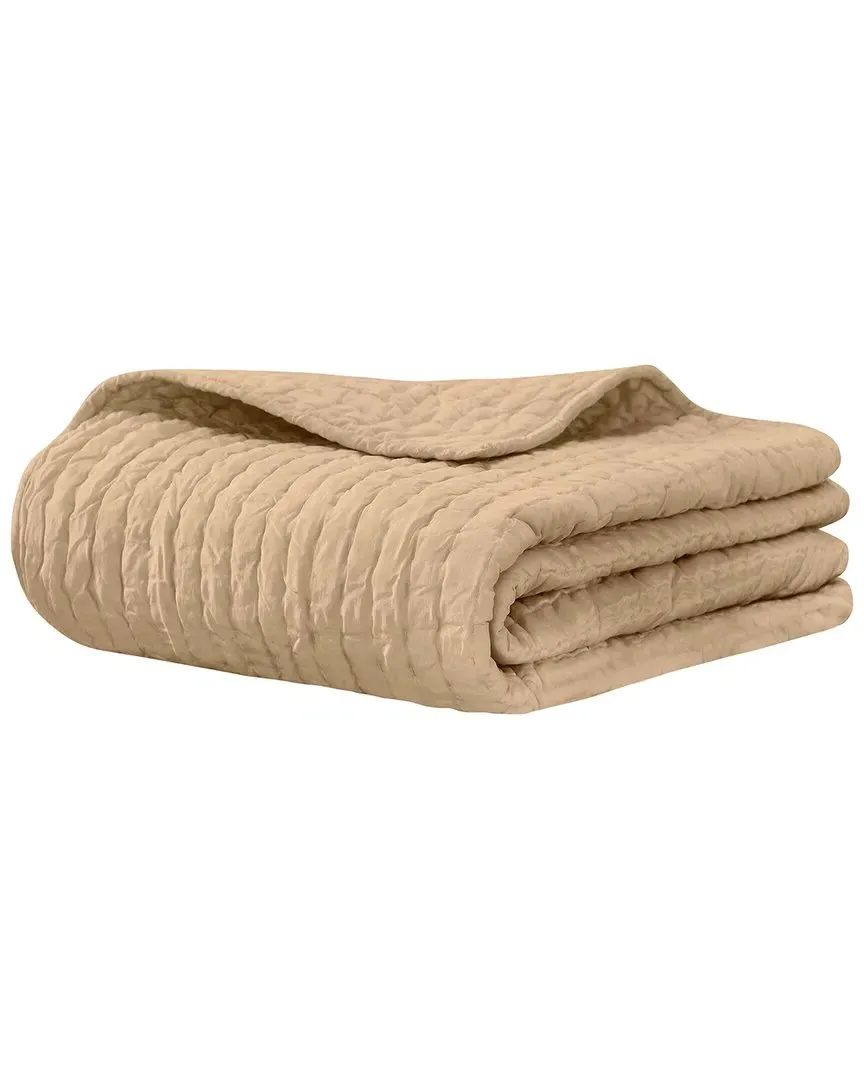 Bella Silk Pick Stitch Throw - Brown, Silk image