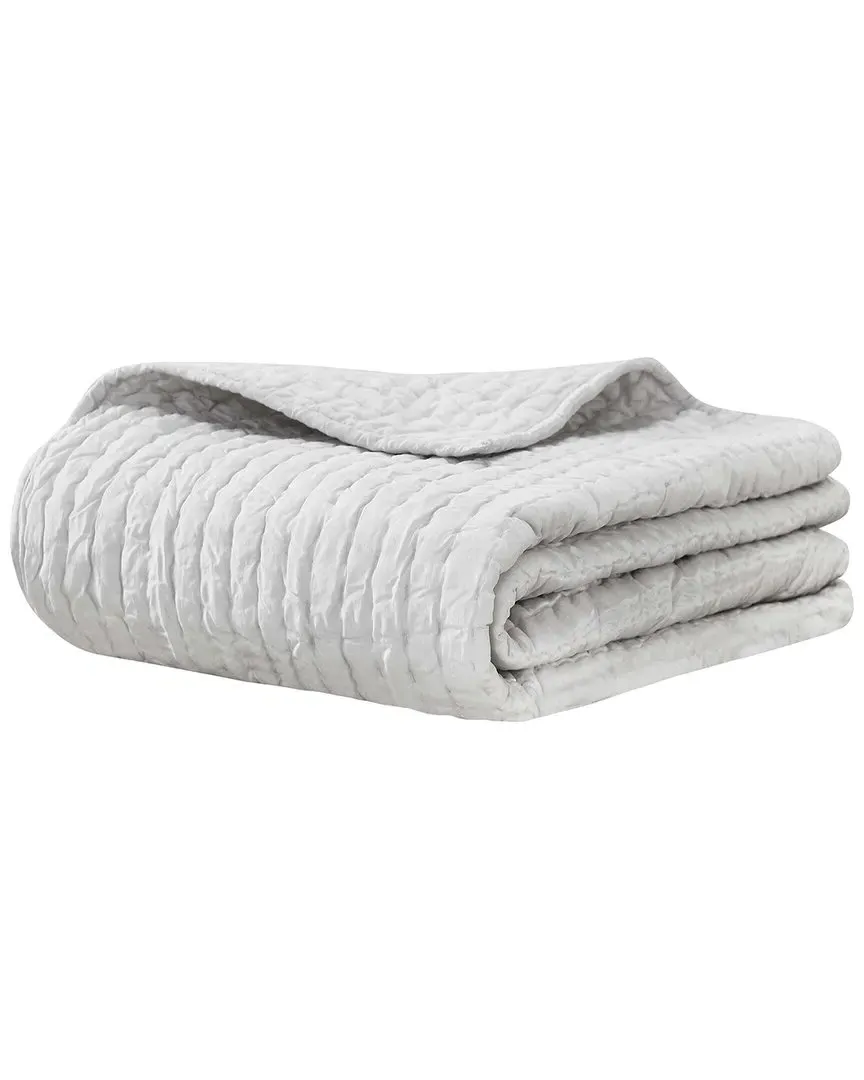 Bella Silk Pick Stitch Throw - Silver, Silk