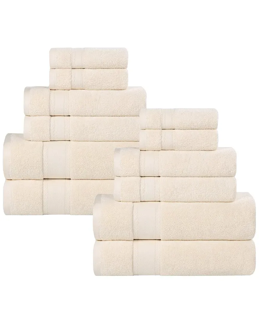 Belmont Zero Twist 12-Piece Towel Set - Ivory, Cotton