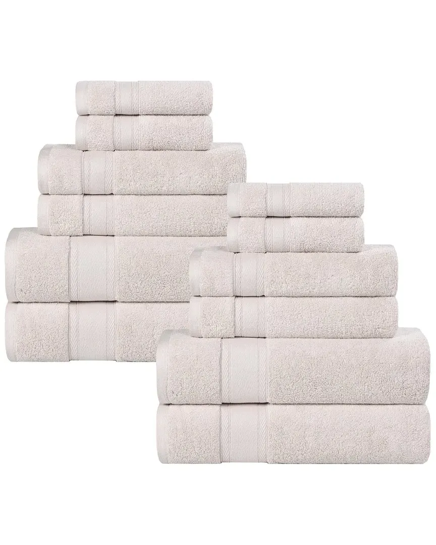 Belmont Zero Twist 12-Piece Towel Set - Silver, Cotton