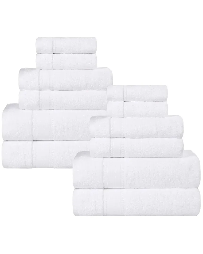 Belmont Zero Twist 12-Piece Towel Set - White, Cotton