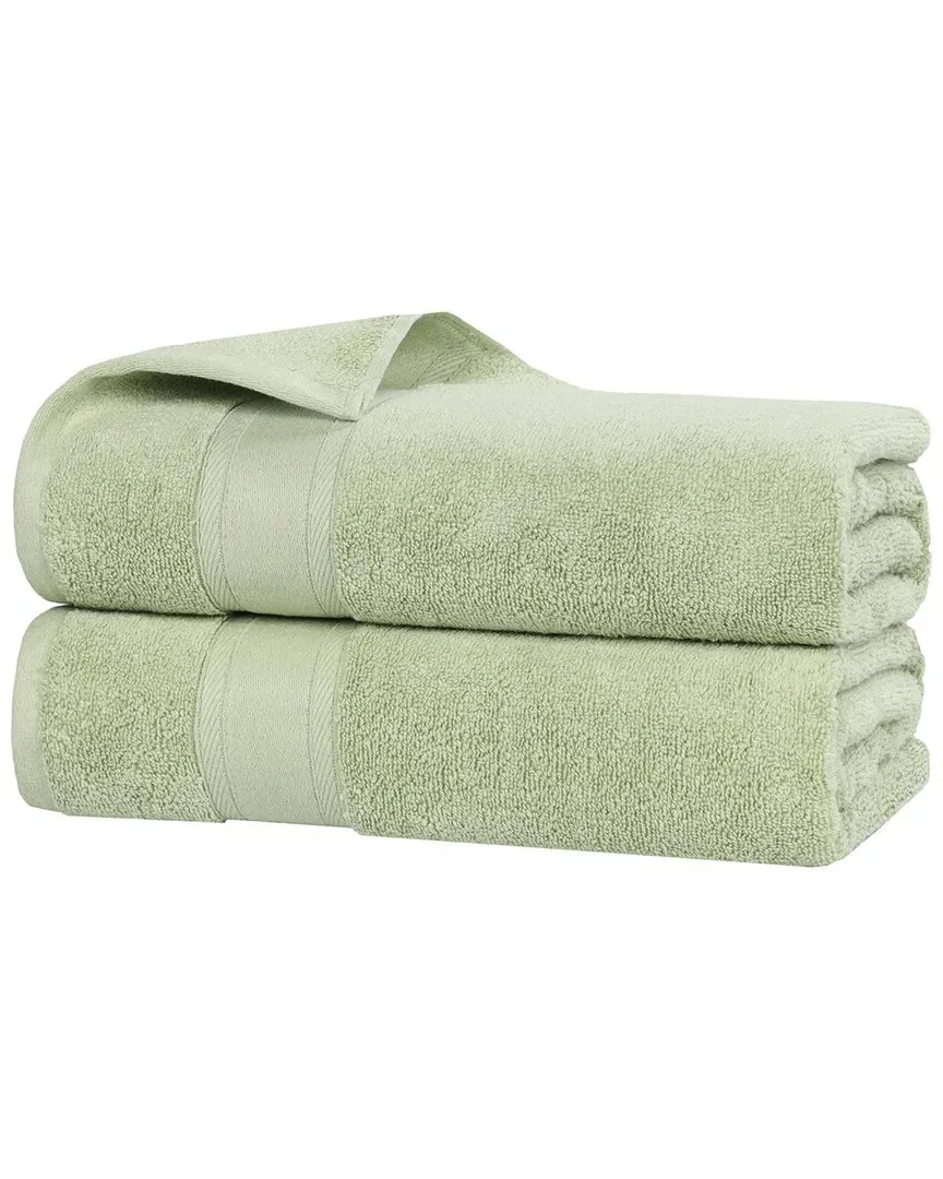Belmont Zero Twist 2-Piece Bath Sheet Set - Green, Cotton