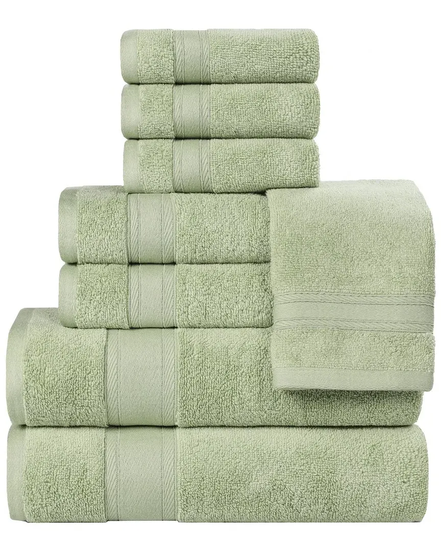 Belmont Zero Twist 8-Piece Towel Set - Green, Cotton