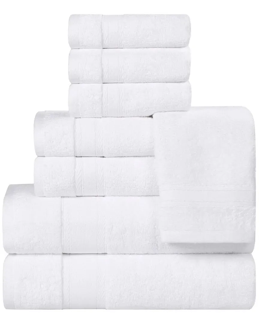 Belmont Zero Twist 8-Piece Towel Set - White, Cotton