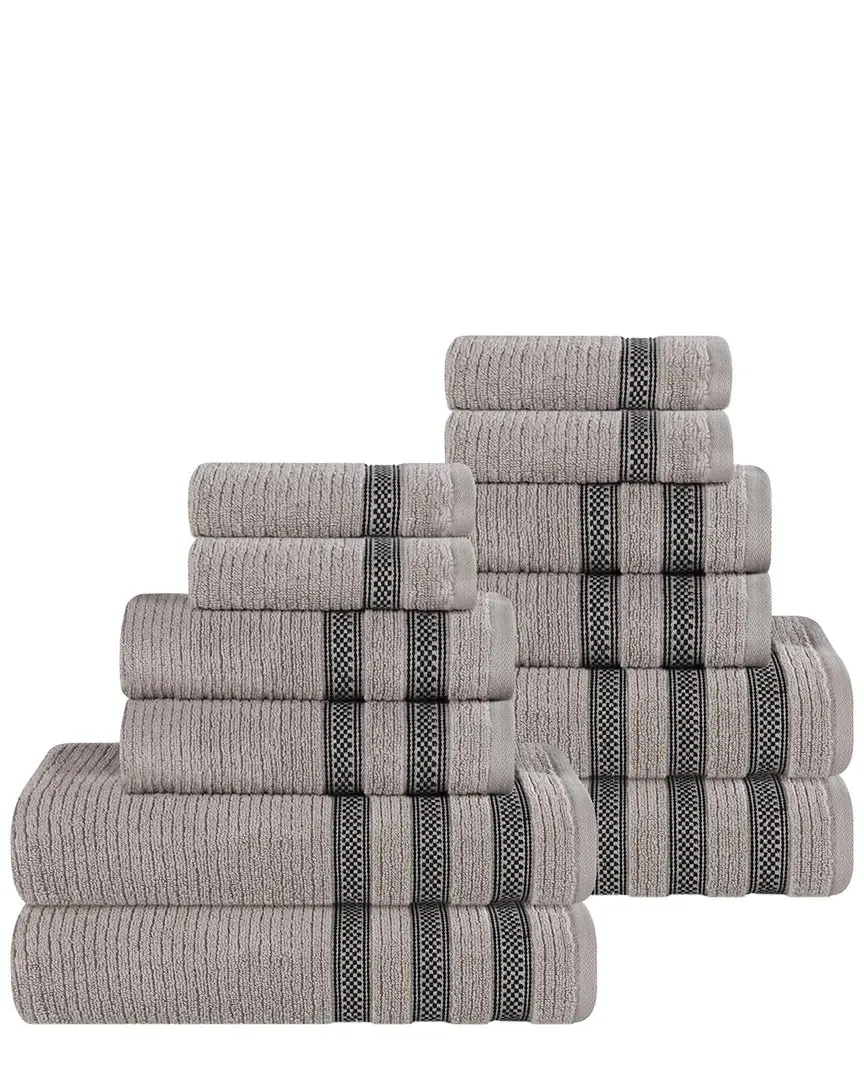 Brea Zero Twist Cotton 12pc Towel Set - Grey