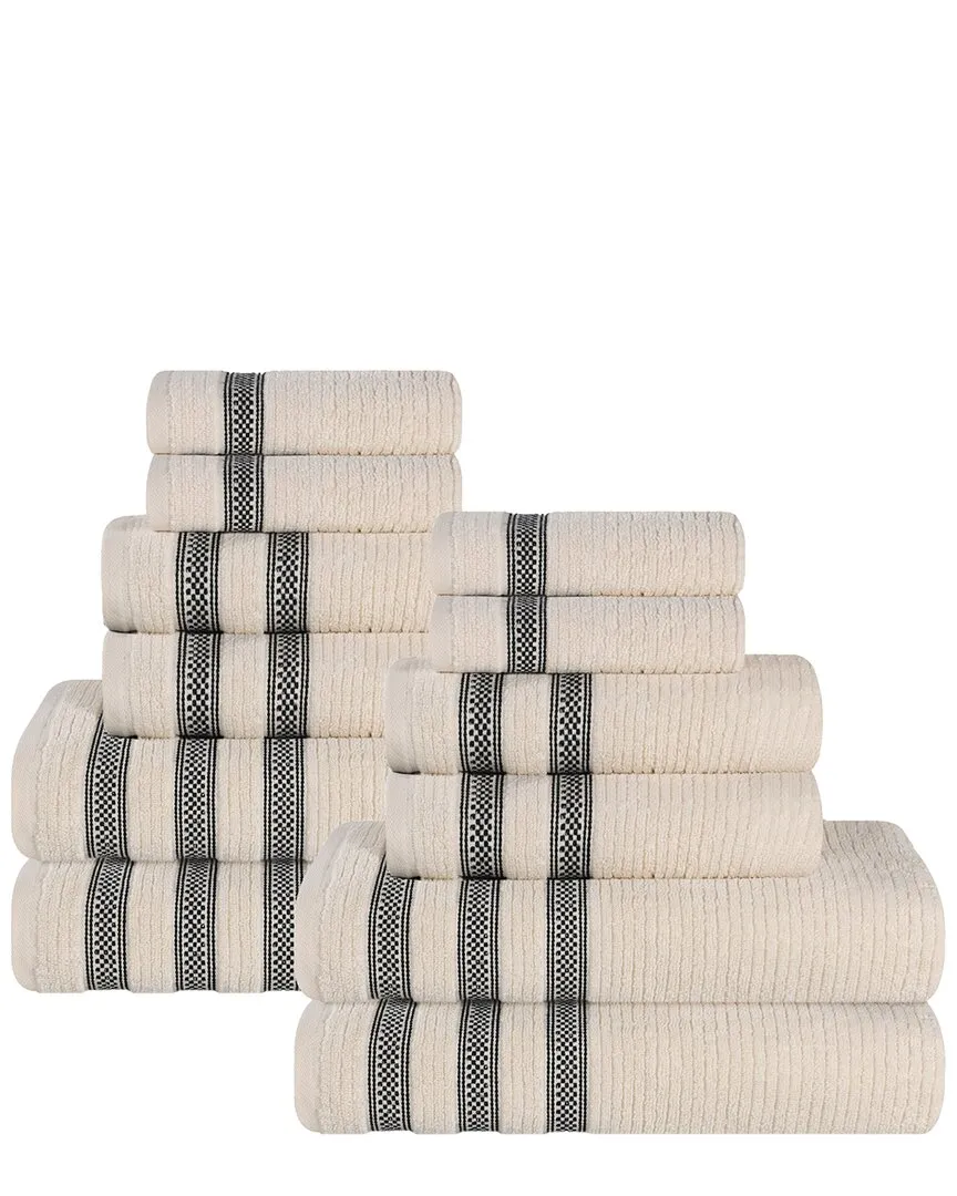 Brea Zero Twist Cotton 12pc Towel Set - Ivory
