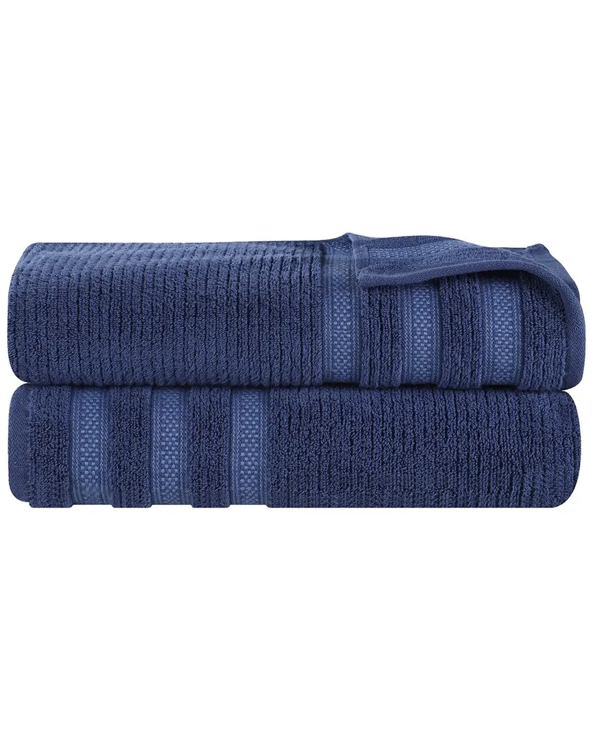 Brea Zero Twist Cotton 2pc Bath Sheet Set - Navy