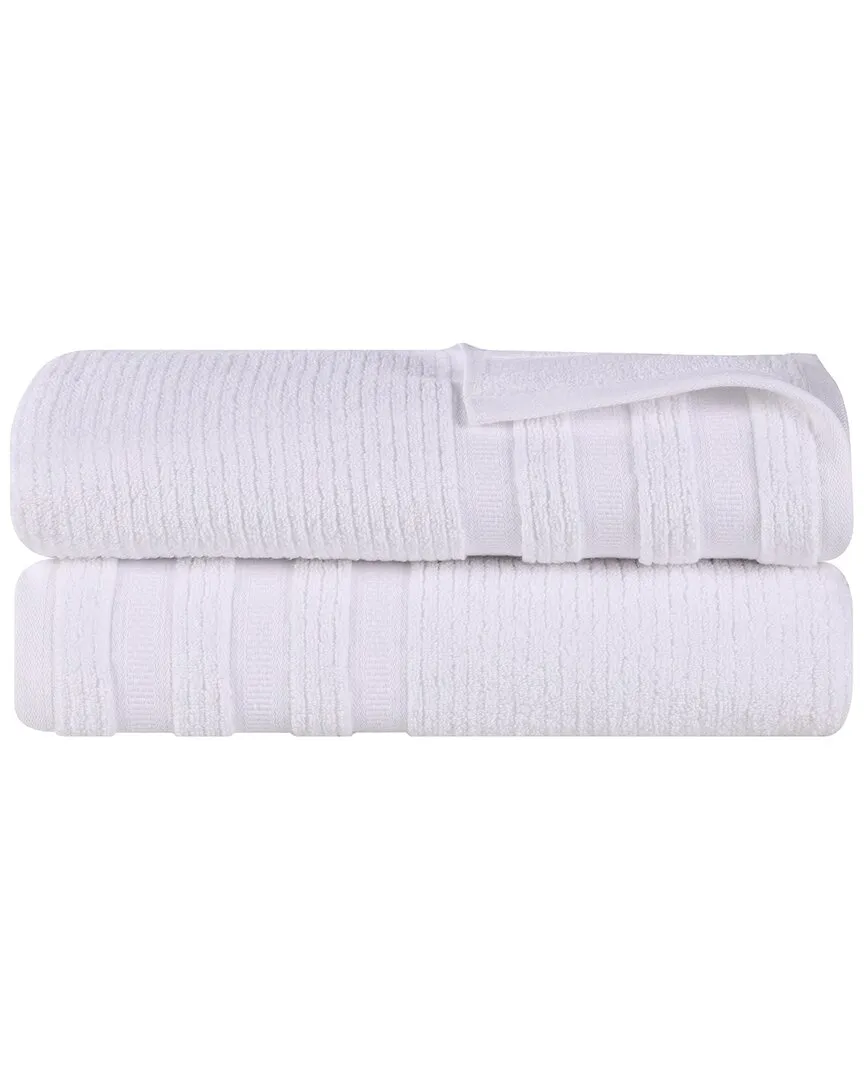 Brea Zero Twist Cotton 2pc Bath Sheet Set - White
