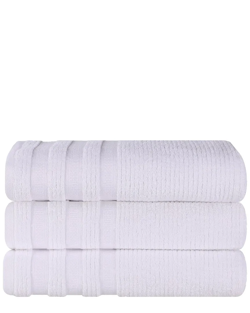 Brea Zero Twist Cotton 3pc Bath Towel Set - White