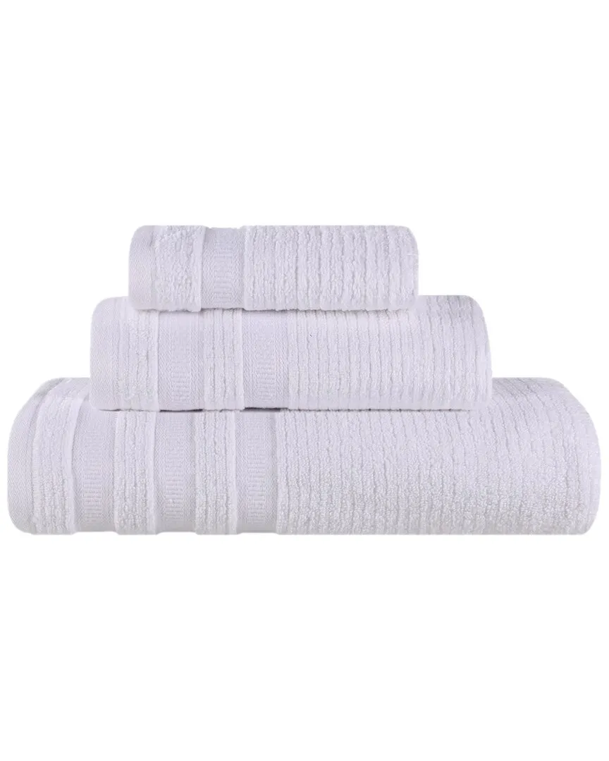 Brea Zero Twist Cotton 3pc Towel Set - White