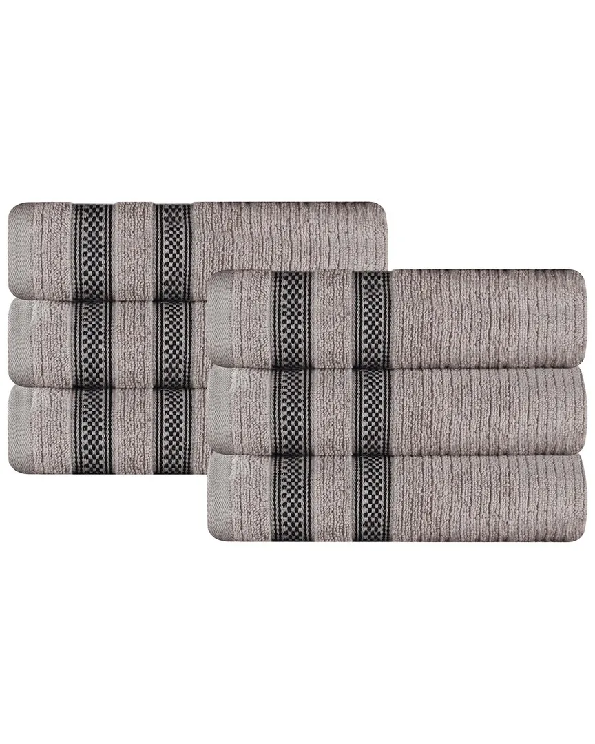 Brea Zero Twist Cotton 6pc Hand Towel Set - Grey