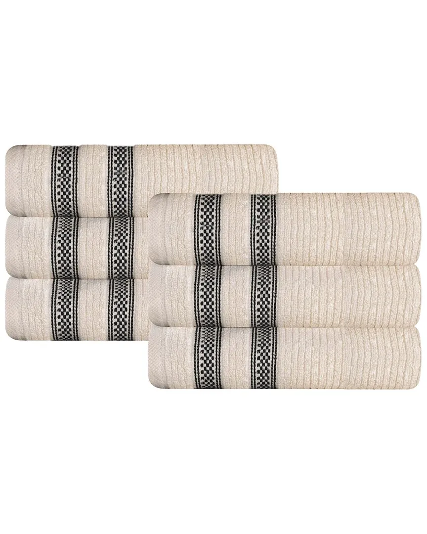 Brea Zero Twist Cotton 6pc Hand Towel Set - Ivory
