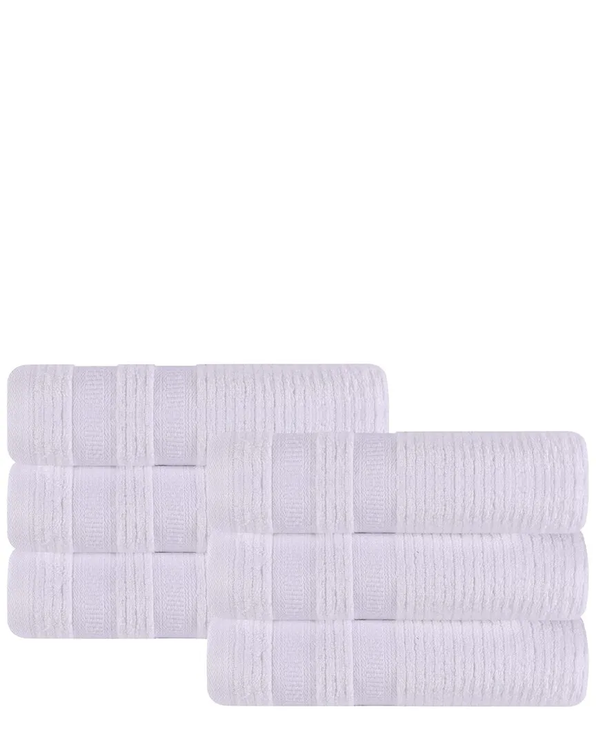 Brea Zero Twist Cotton 6pc Hand Towel Set - White
