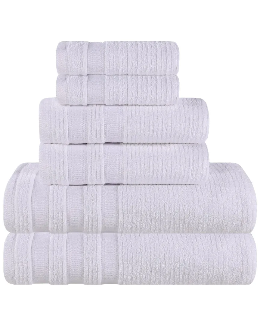 Brea Zero Twist Cotton 6pc Towel Set - White