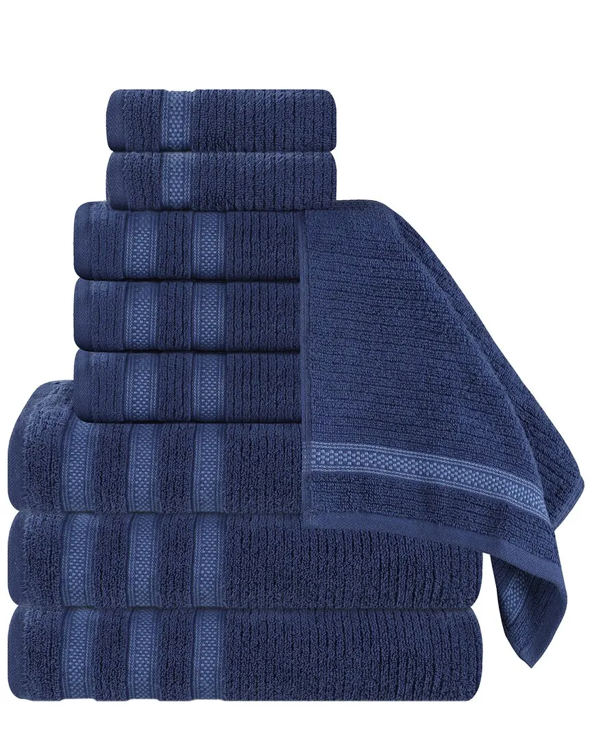 Brea Zero Twist Cotton 9pc Towel Set - Navy Blue