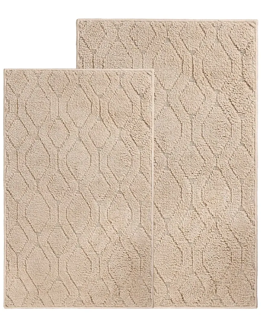 Brou Medium Bath Rug Set - Beige, Polyester image