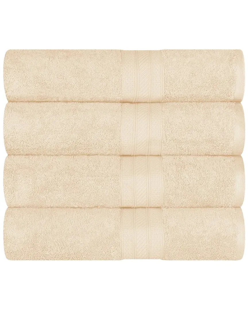 Cotton 4-Piece Bath Towel Set - Beige