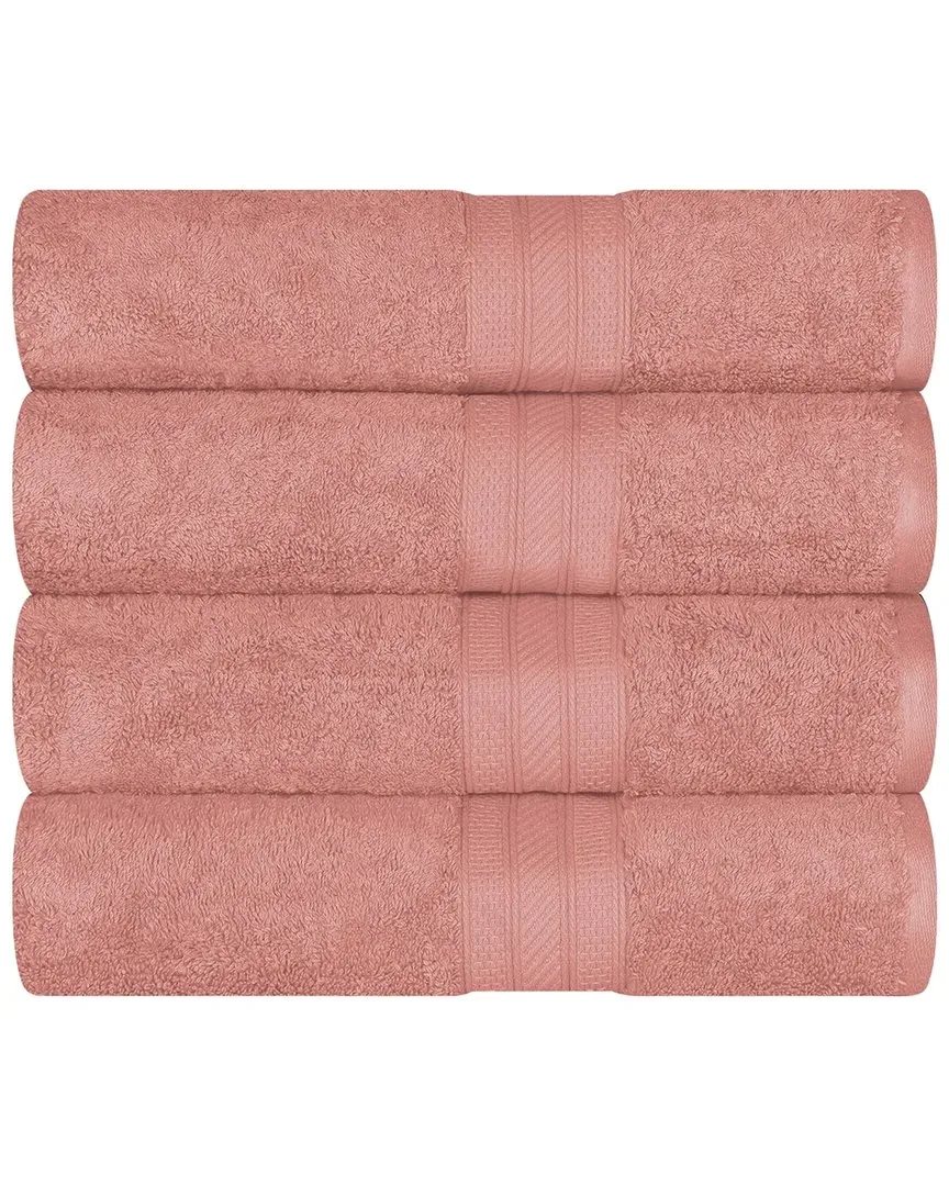 Cotton 4-Piece Bath Towel Set - Blush image