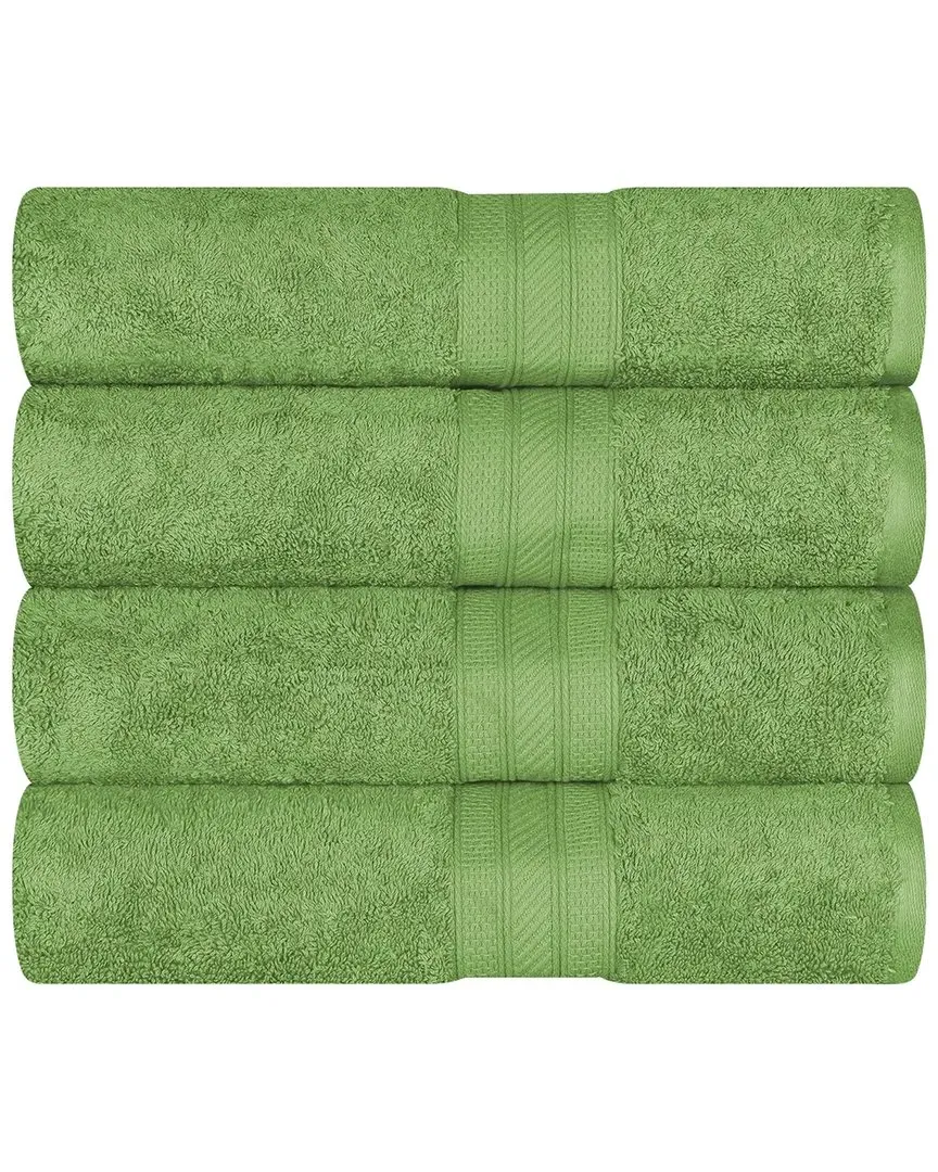 Cotton 4-Piece Bath Towel Set - Green