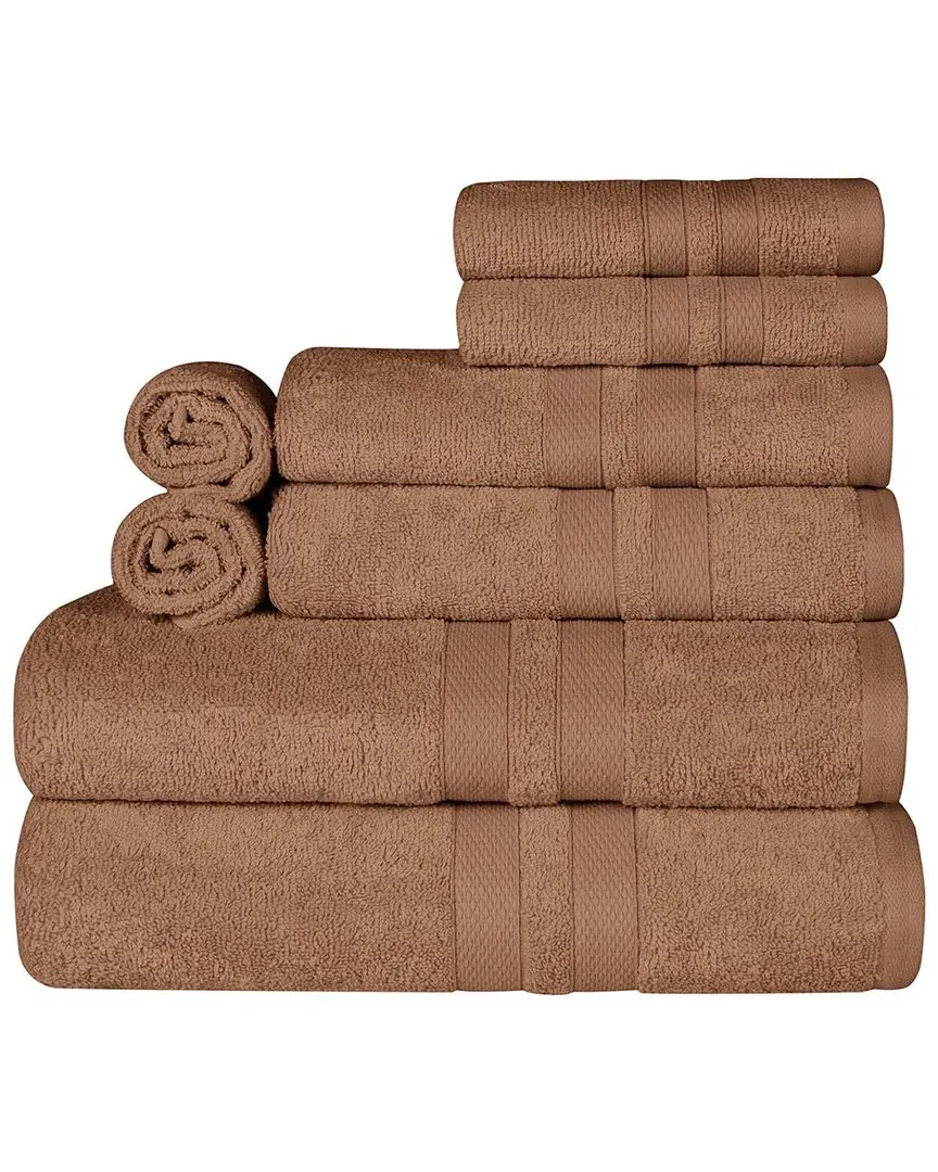 Cotton 8Pc Quick-Drying Towel Set - Chocolate image
