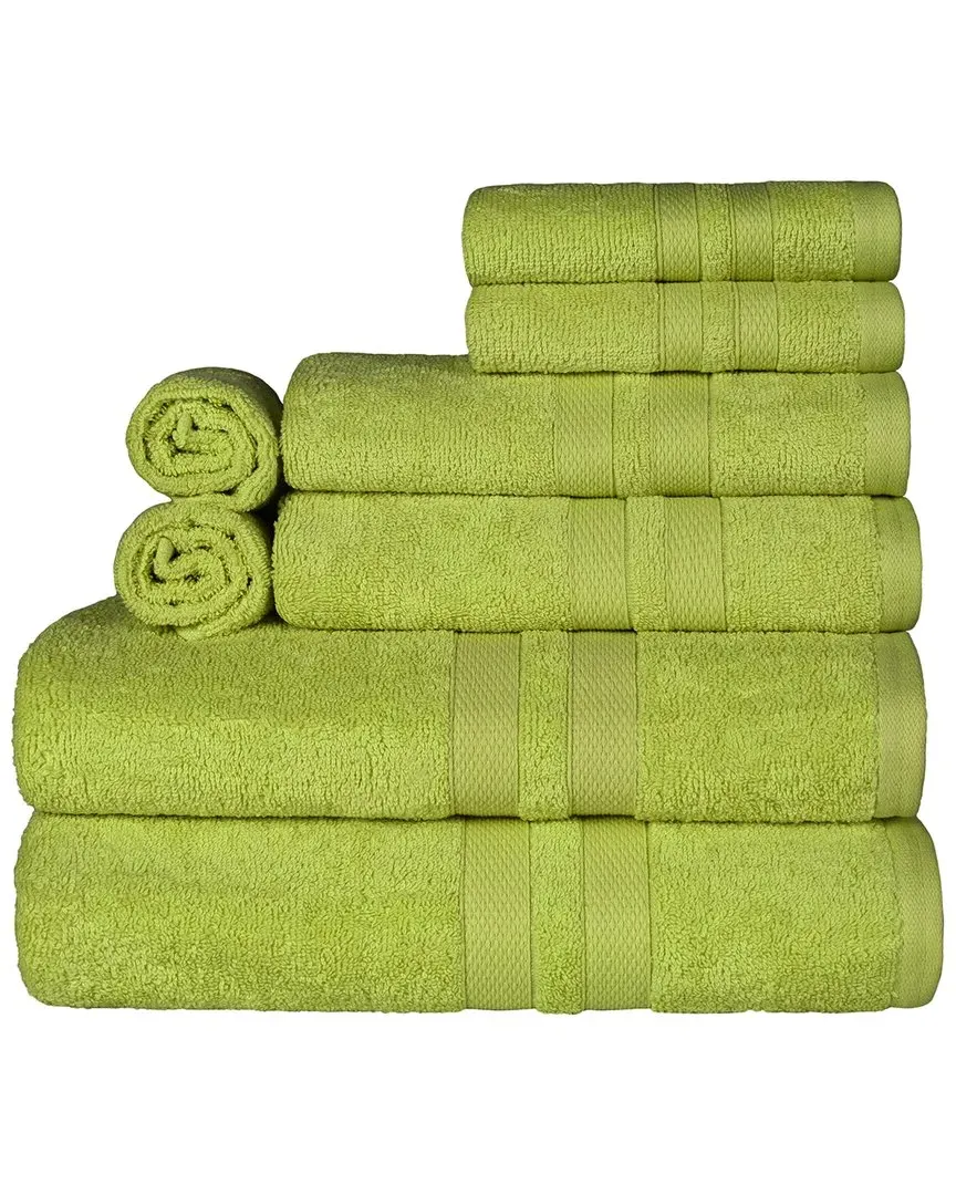 Cotton 8Pc Quick-Drying Towel Set - Green
