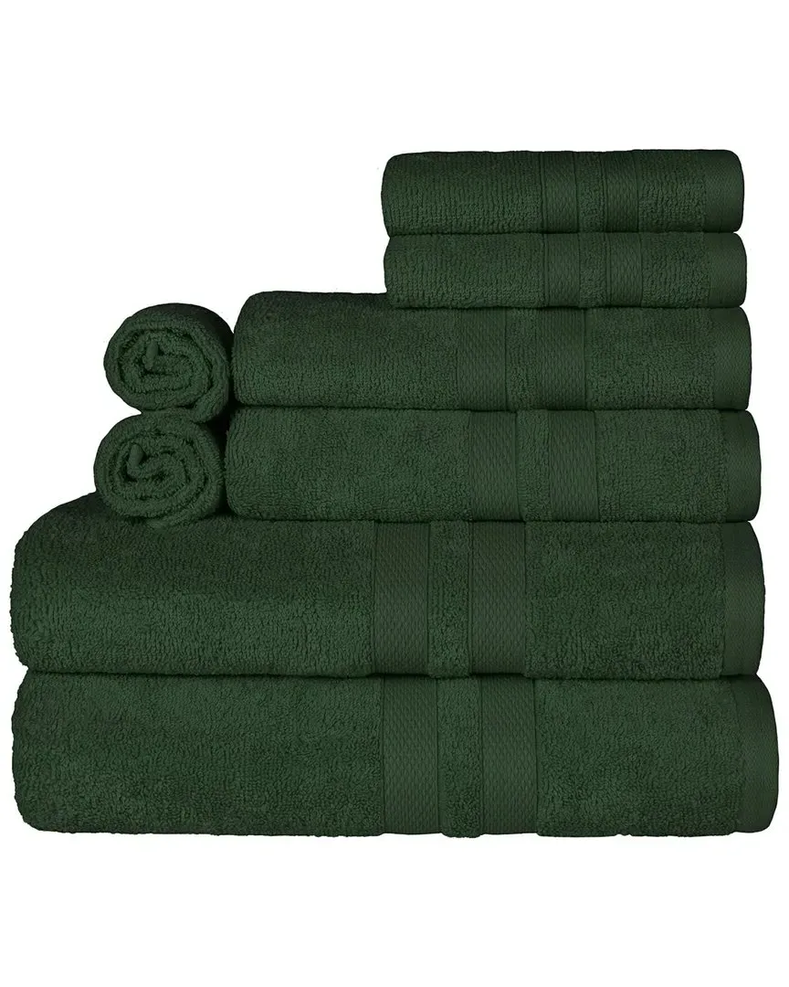 Cotton 8Pc Quick-Drying Towel Set - Green