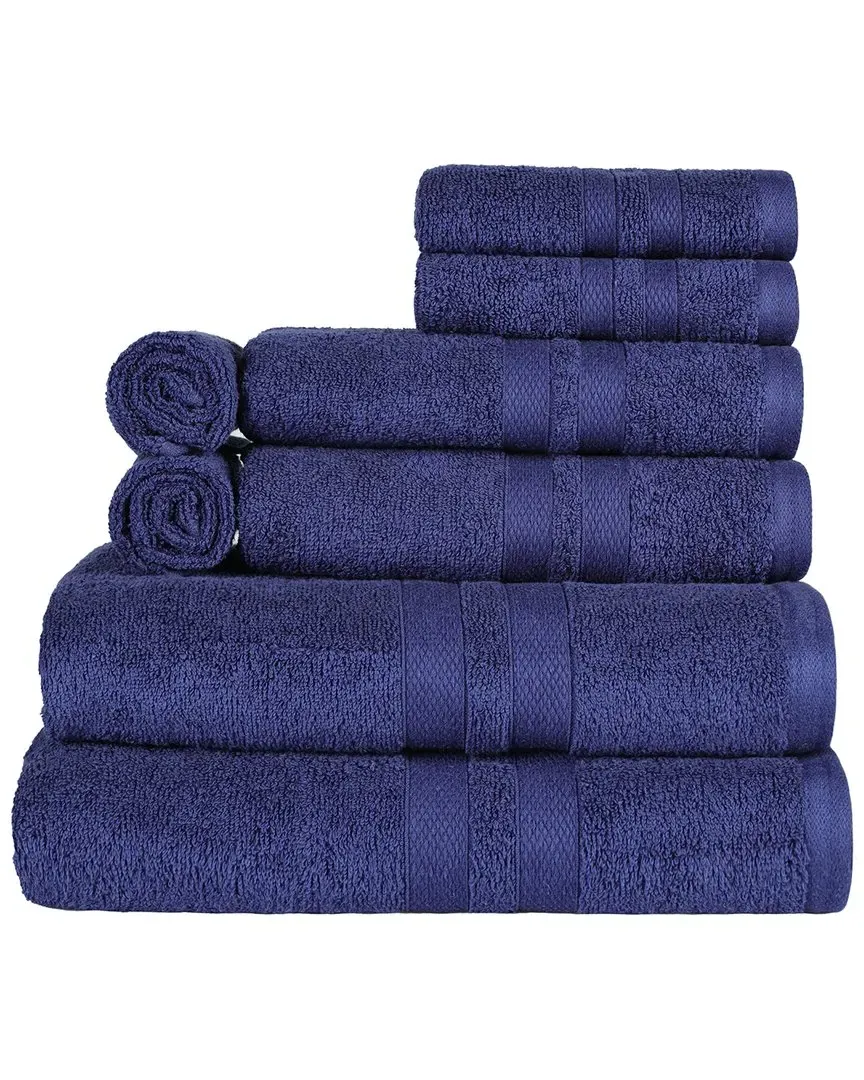 Cotton 8Pc Quick-Drying Towel Set - Navy