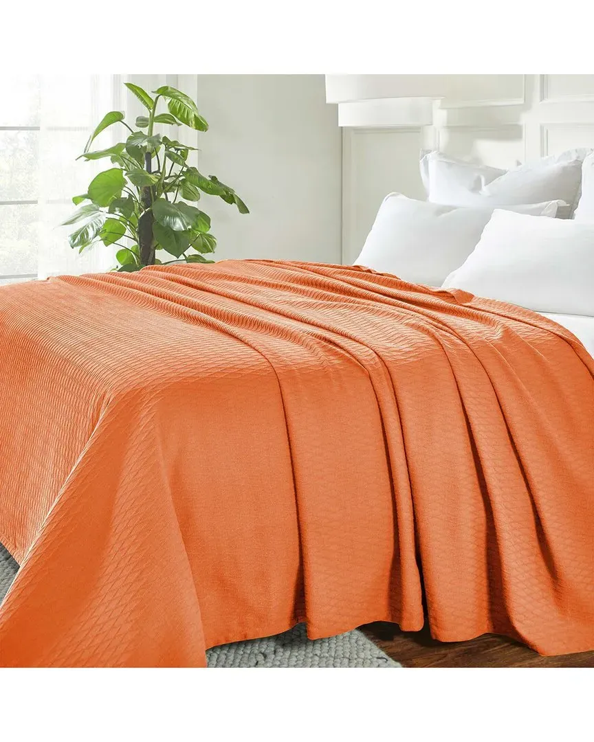 Cotton All-Season Diamond Blanket - Burnt Orange image