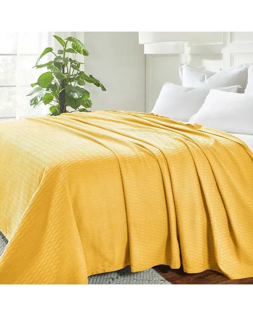 Cotton All-Season Diamond Blanket - Yellow