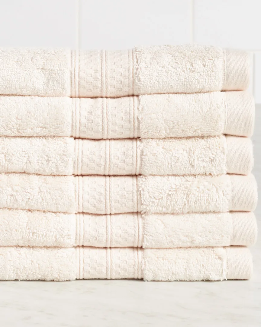 Cotton Rayon Bamboo Blend 6pc Hand Towel Set - Ivory