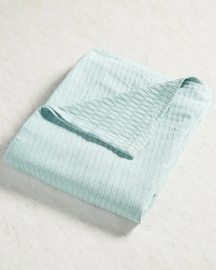Diamond All-Season Breathable Blanket - Aqua, Cotton
