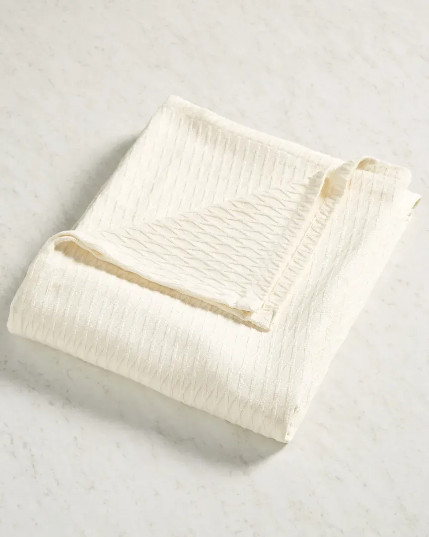 Diamond All-Season Breathable Blanket - Ivory, Cotton