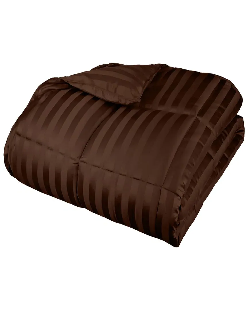 Down Alternative Stripes Comforter - Chocolate image