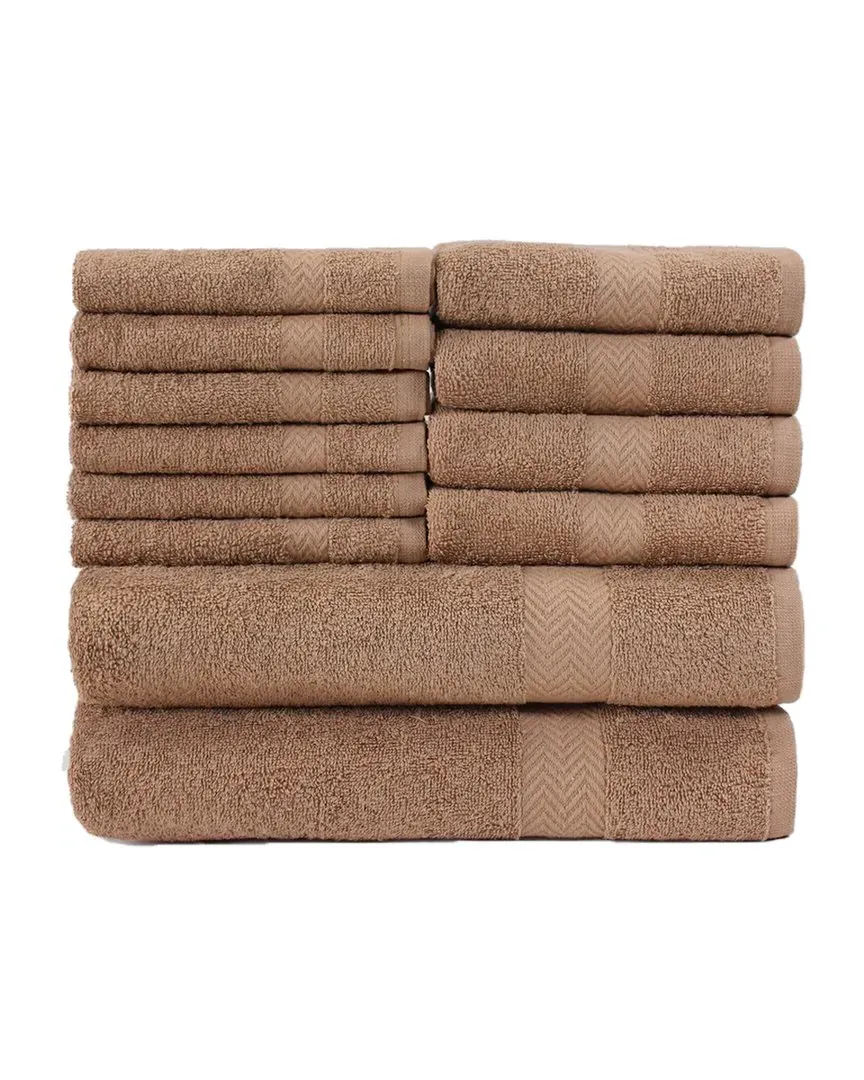 Eco-Friendly 12pc Absorbent Cotton Towel Set - Latte