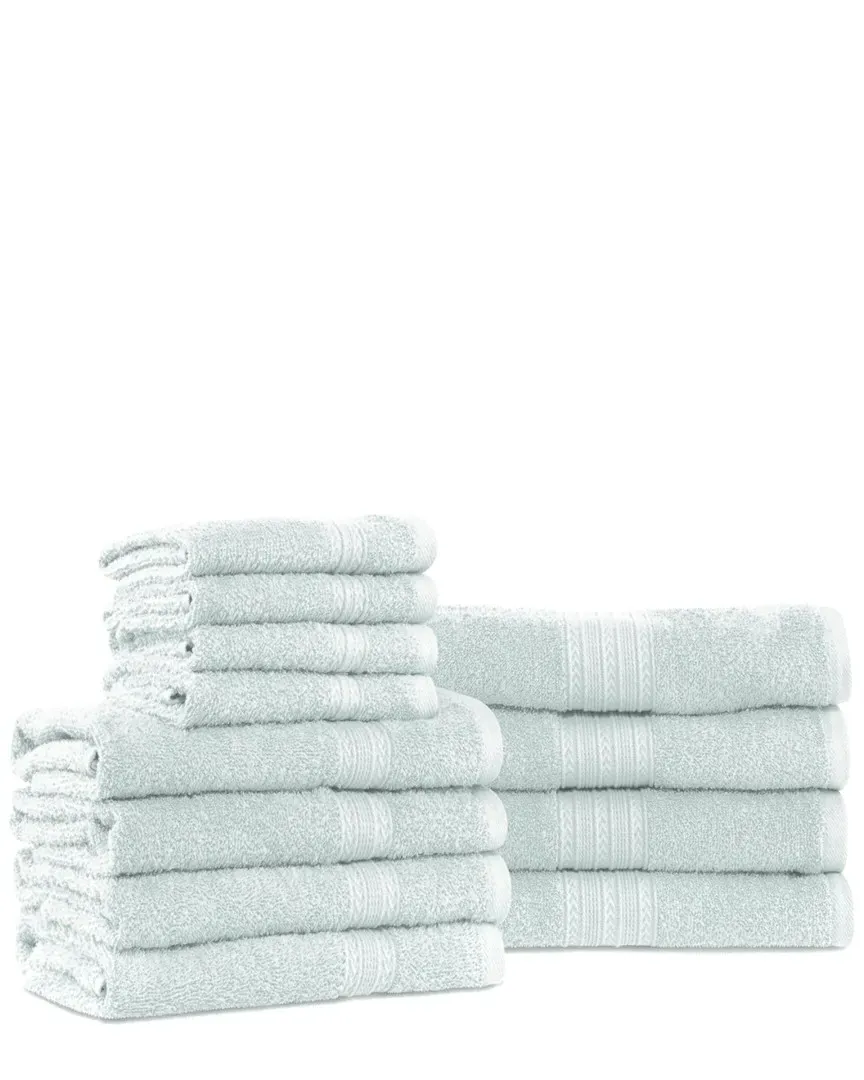 Eco-Friendly 12pc Cotton Towel Set - Aquamarine