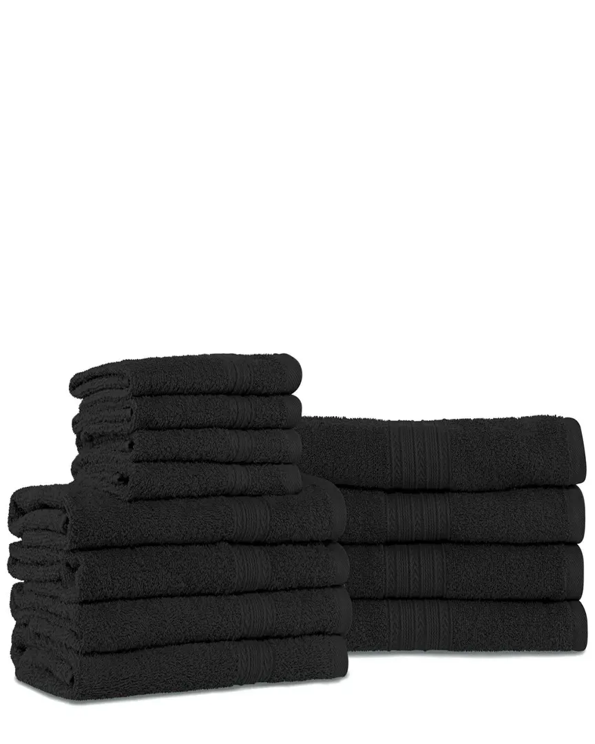 Eco-Friendly 12pc Cotton Towel Set - Black