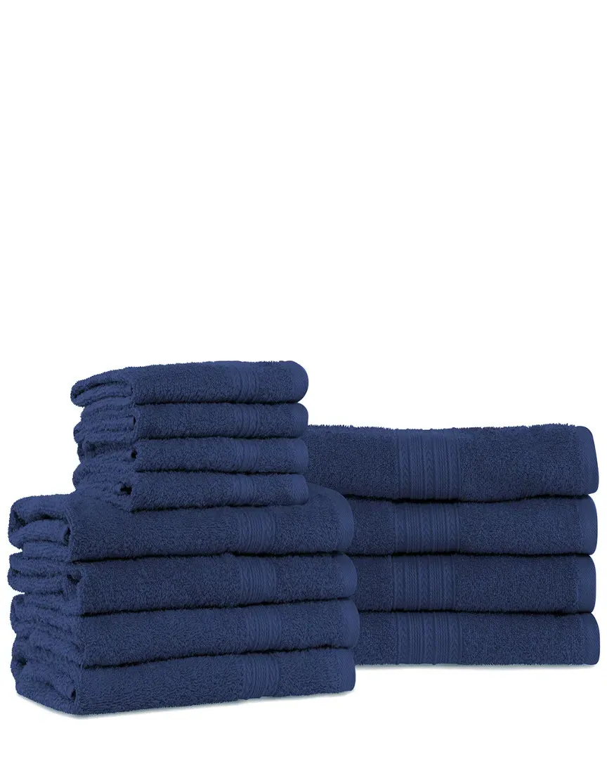 Eco-Friendly 12pc Cotton Towel Set - Navy
