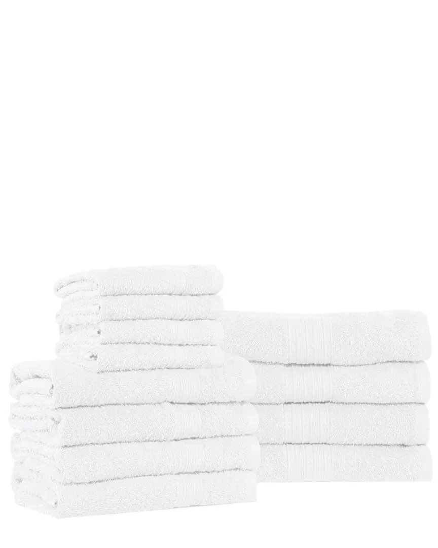 Eco-Friendly 12pc Cotton Towel Set - White