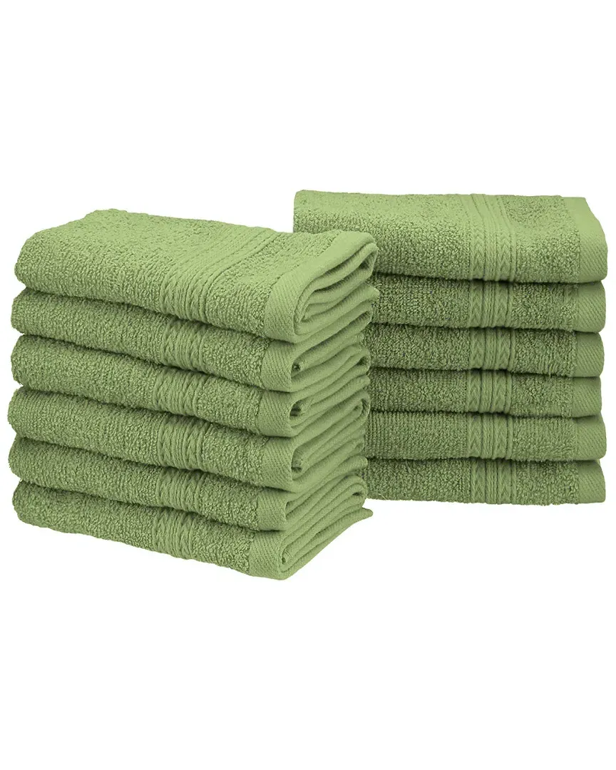 Eco-Friendly 12pc Face Cotton Towel Set - Terrace Green image