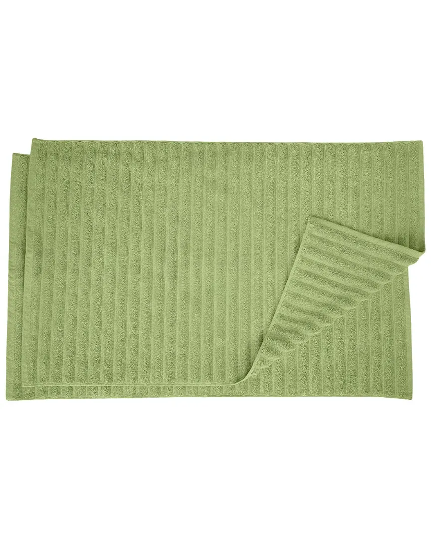 Eco-Friendly 2pc Absorbent Cotton Bath Mat Set - Green