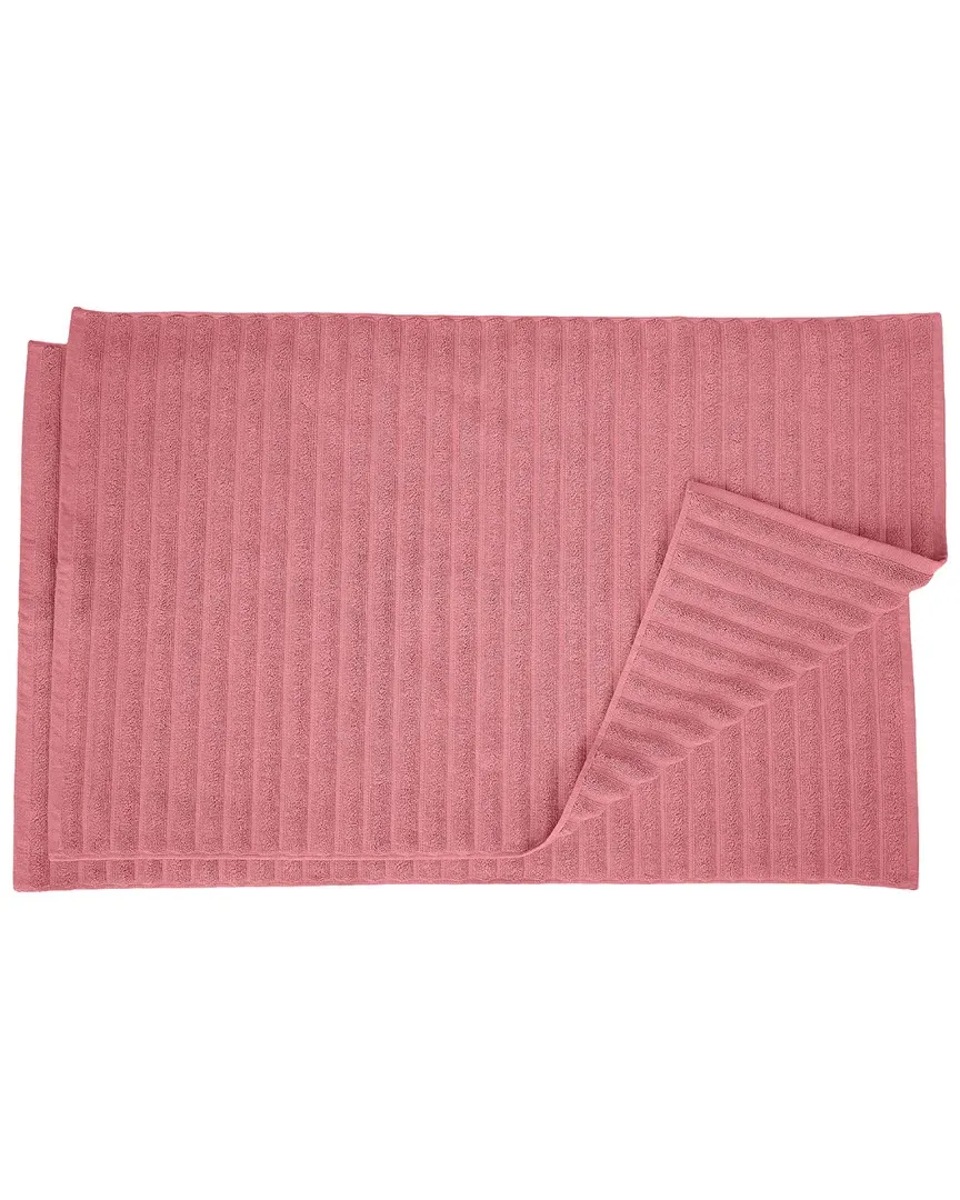 Eco-Friendly 2pc Absorbent Cotton Bath Mat Set - Raspberry image