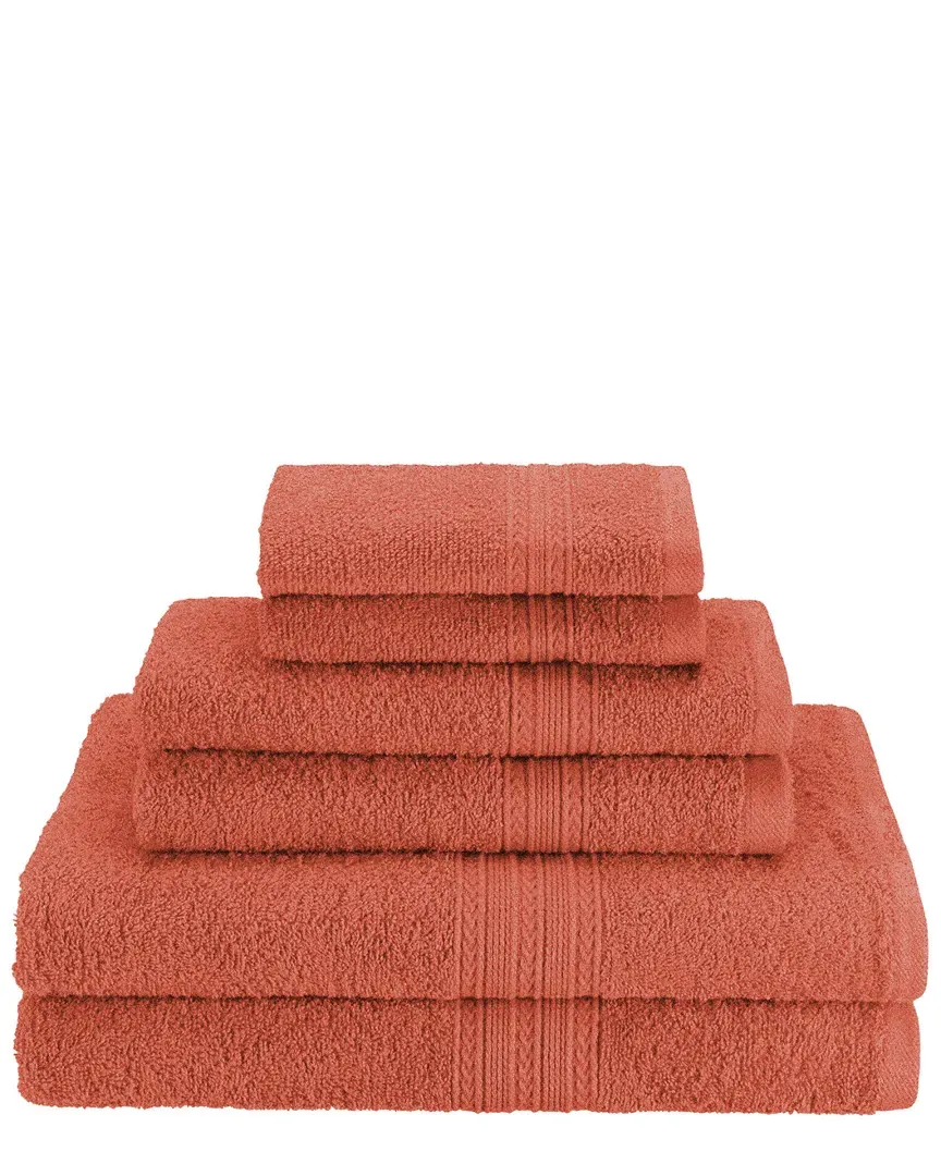 Eco-Friendly 6pc Absorbent Cotton Towel Set - Coral