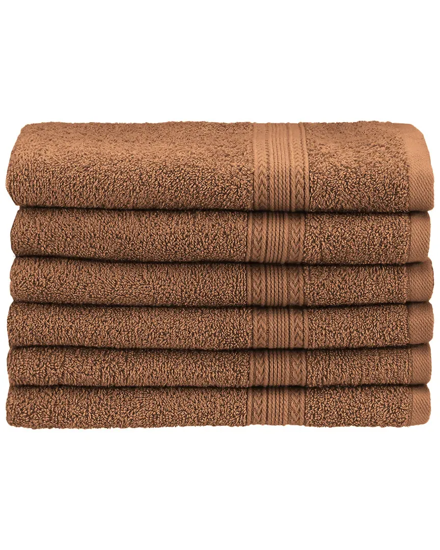 Eco-Friendly 6pc Hand Towel Set - Coffee, Cotton